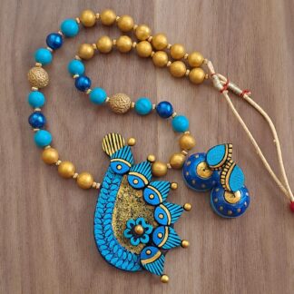 Terracotta Jewelry Set – Handcrafted Elegance  TPP 5 
By The Pokaran Pottery.