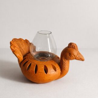 Mayur Lotus Diya (Peacock Terracotta Lamp)