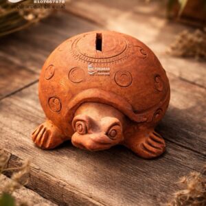 Handmade Clay Turtle Piggy Bank
By Pokaran Pottery