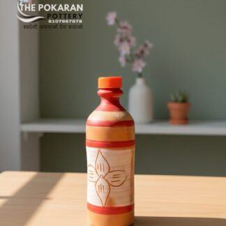 500 ML Natural Self-Cooling Clay Bottle By Pokaran Pottery