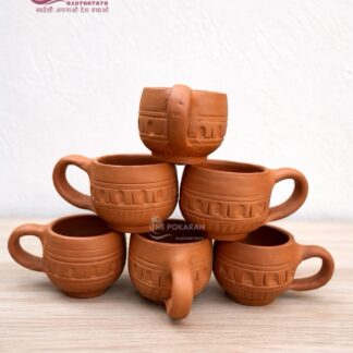 Natural Clay Tea Cup Set (Set of 6) J – by The Pokaran Pottery