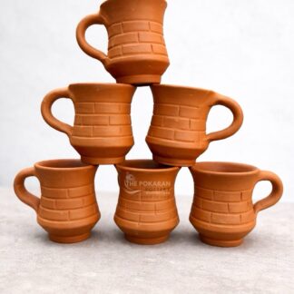 Natural Clay Tea Cup Set (Set of 6) SP BRICKS– by The Pokaran Pottery