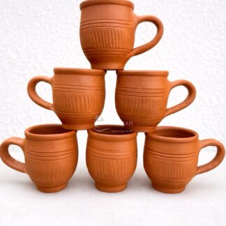 Natural Clay Tea Cup Set (Set of 6) KULLHAD – by The Pokaran Pottery