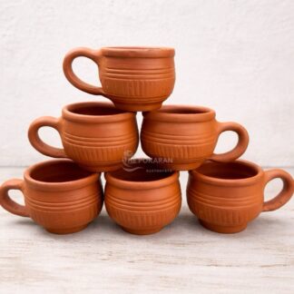 Natural Clay Tea Cup Set (Set of 6) TABLA – by The Pokaran Pottery