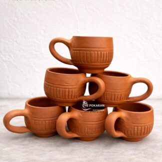 Natural Clay Tea Cup Set (Set of 6) – by The Pokaran Pottery