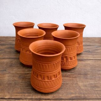 Terracotta Self Cooling Glass Set (Set of 6)
by THE POKARAN POTTERY