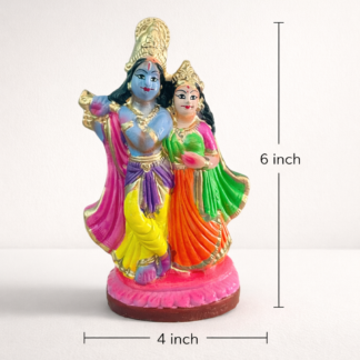 Radha Krishna Handmade Clay Idol