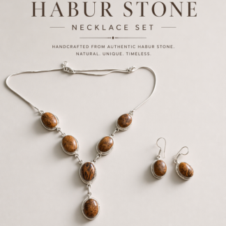 Habur Stone Necklace Set by THE POKARAN POTTERY
